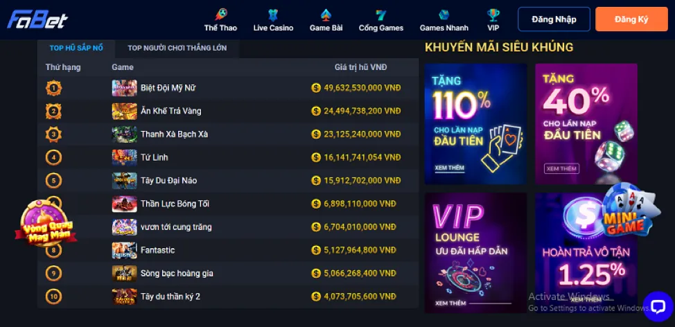 Sự kiện casino trực tuyến và game nổ hũ k8vn code